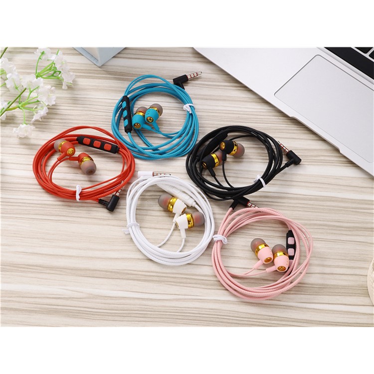 3,5 Mm Deux Couleurs Écouteurs Intra-auriculaires Casque Avec Microphone - Noir-5