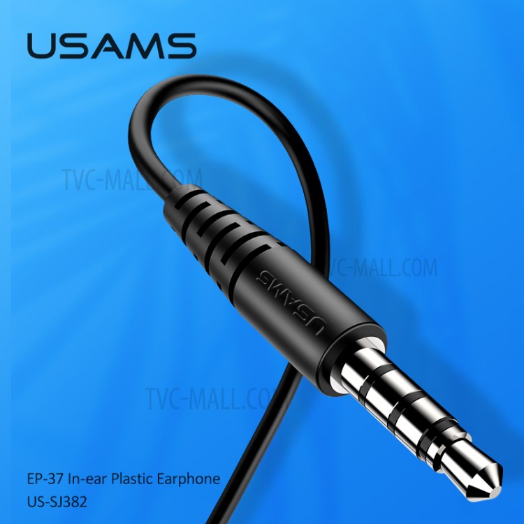 USAMS EP-37 Dans L'oreille Galvanoplastie Casque Cordon 1.2m - Noir-5