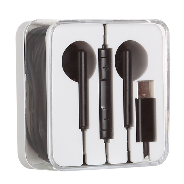 Wired Earphones Type-C Plug In-ear Earphone with Mic for Xiaomi Samsung, etc. - Black-2