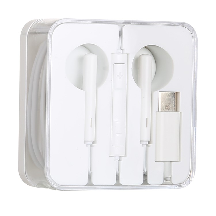 Bouchon Du Type À C Écouteurs Filaires Écouteurs Intra-auriculaires Avec Micro Pour Samsung Xiaomi, Etc. - Blanc-2