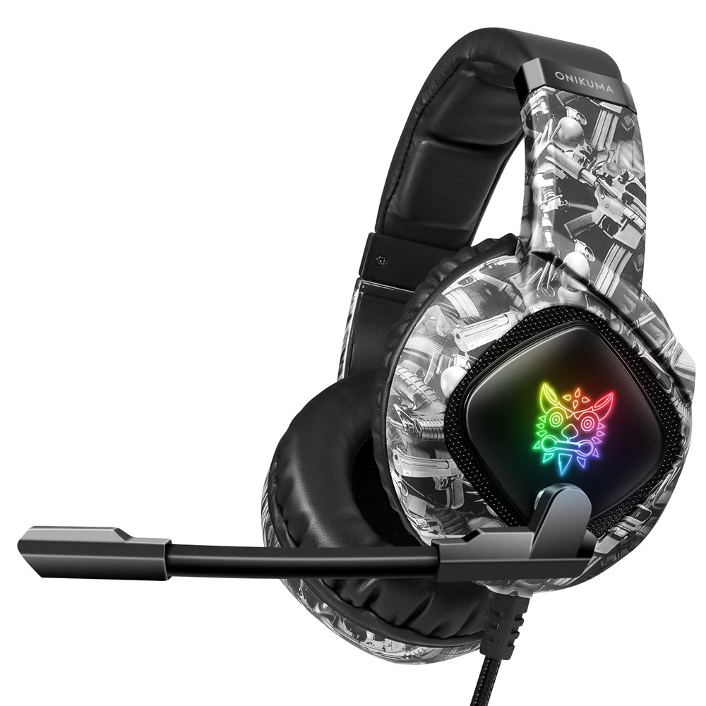 OUYAWEI K19 Camouflage Wired Gaming Heaset PS4 PC Gamer Stereo Headphones with Mic and LED Light - Black-2