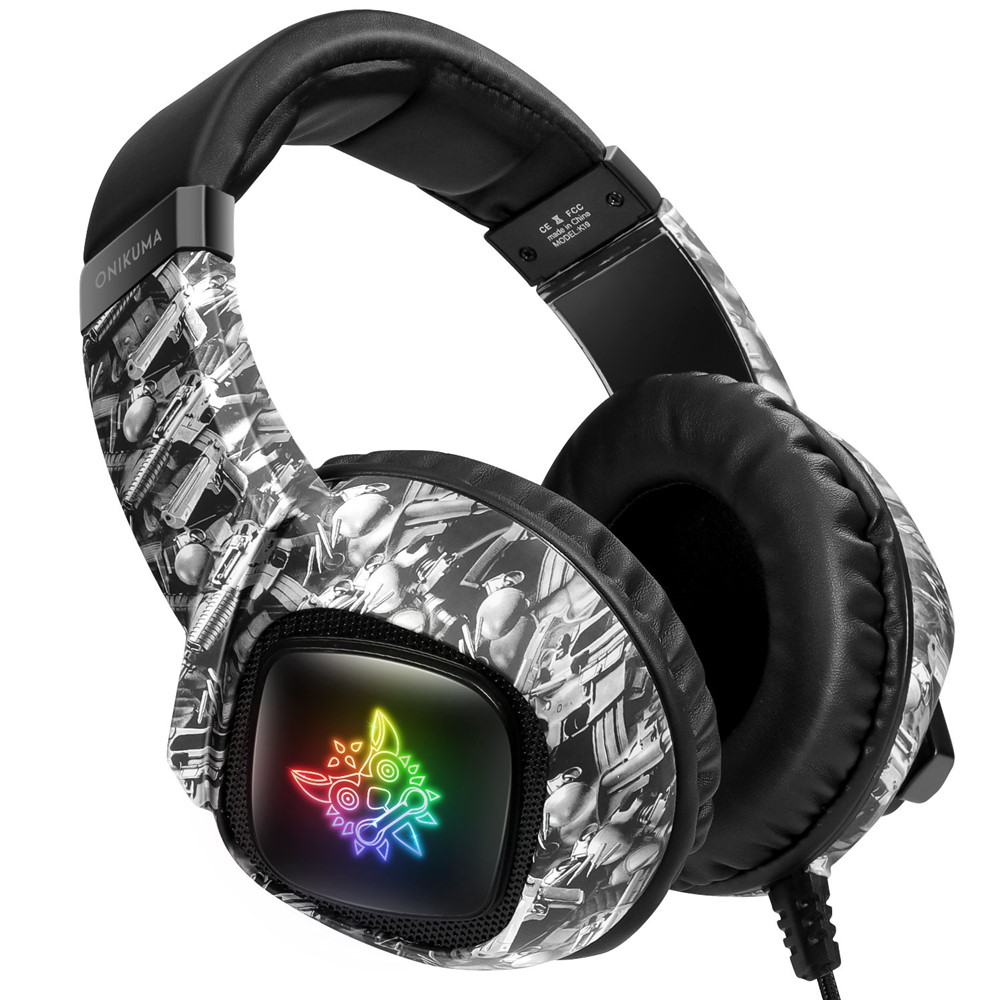 OUYAWEI K19 Camouflage Wired Gaming Heaset PS4 PC Gamer Stereo Headphones with Mic and LED Light - Black-5