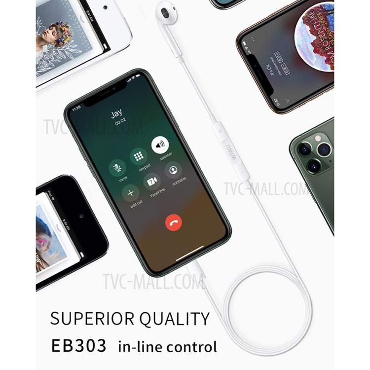 WIWU Auricolari Singolo Trasduttore 303 MFI Fulmine Certificato 8pin In-linea Di Controllo-7