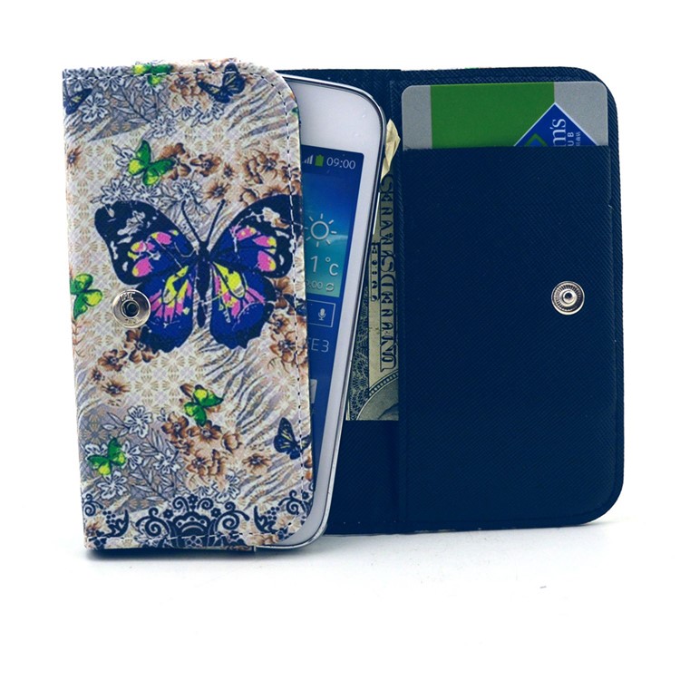 Charming Butterfly Leather Case Pouch for iPhone 6 6s / Samsung A3 S4 / LG G2, Size: 13.8 x 7 x 1.5cm-3