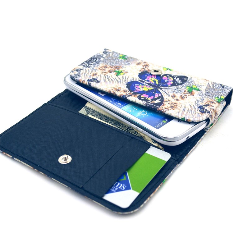 Charming Butterfly Leather Case Pouch for iPhone 6 6s / Samsung A3 S4 / LG G2, Size: 13.8 x 7 x 1.5cm-4
