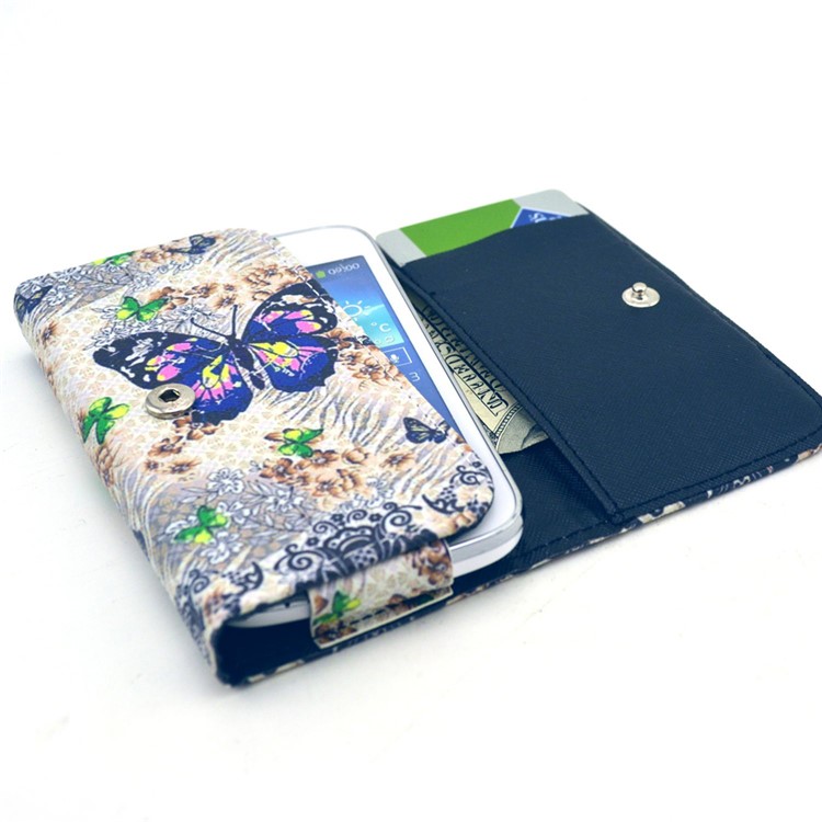 Charming Butterfly Leather Case Pouch for iPhone 6 6s / Samsung A3 S4 / LG G2, Size: 13.8 x 7 x 1.5cm-5
