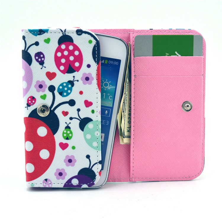Ladybugs Universal Leather Pouch Case for iPhone 6/6s Galaxy S6/S6 edge, Size: 14.4 x 7.5 x 1.5cm-3