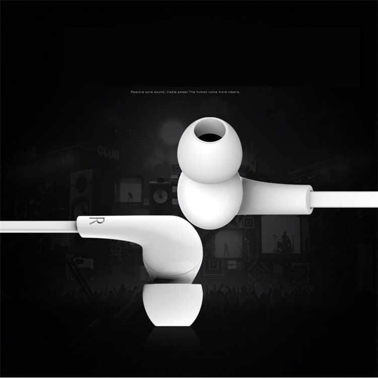 USAMS Leo Serie 3,5 Mm In-Ear-Stereo-Flat-Style Verdrahteter Kopfhörer Mit Mikrofon Für Iphone / Ipad / Samsung (1,2 M) - Weiß-5