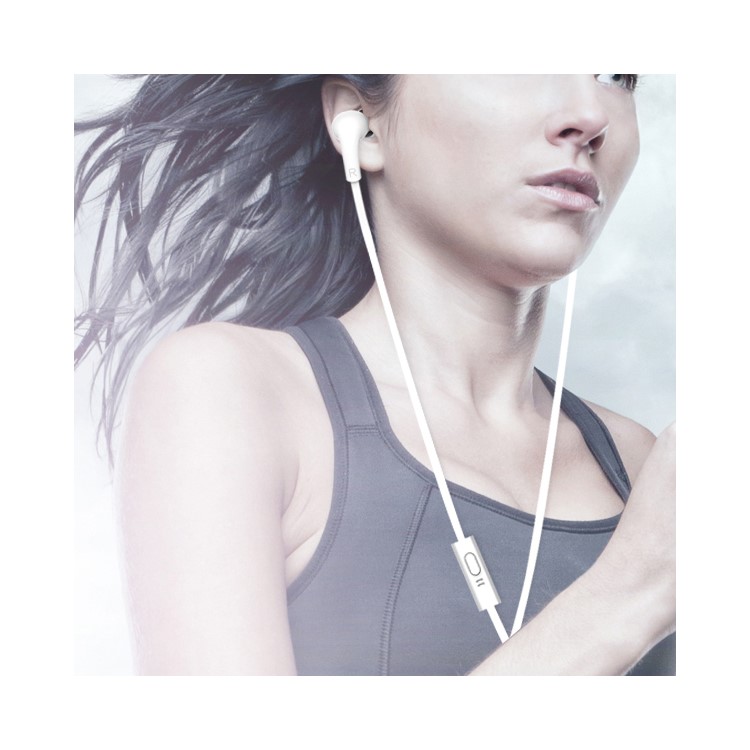 USAMS Leo Serie 3,5 Mm In-Ear-Stereo-Flat-Style Verdrahteter Kopfhörer Mit Mikrofon Für Iphone / Ipad / Samsung (1,2 M) - Weiß-6