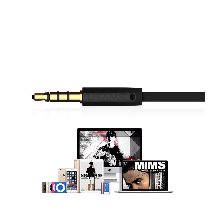 USAMS Leo Serie 3,5 Mm In-Ear-Stereo-Flat-Style Verdrahteter Kopfhörer Mit Mikrofon Für Iphone / Ipad / Samsung (1,2 M) - Weiß-8