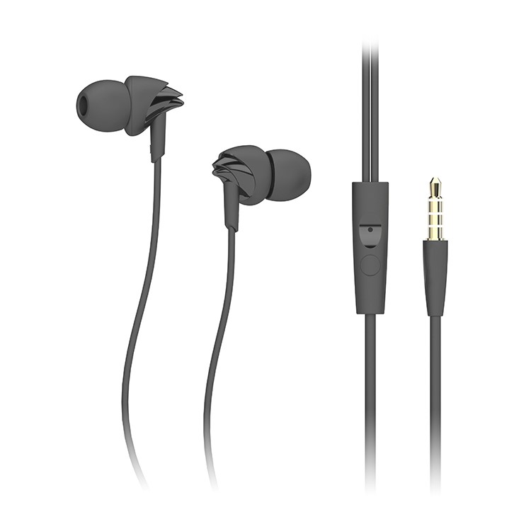 ROCK Y1 Stereo In-ear HiFi Earphone with Remote Control - Black-1