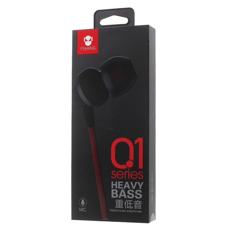 FSHANG Q1 In-ear 3.5mm Earphone Headset with Microphone - Black-6