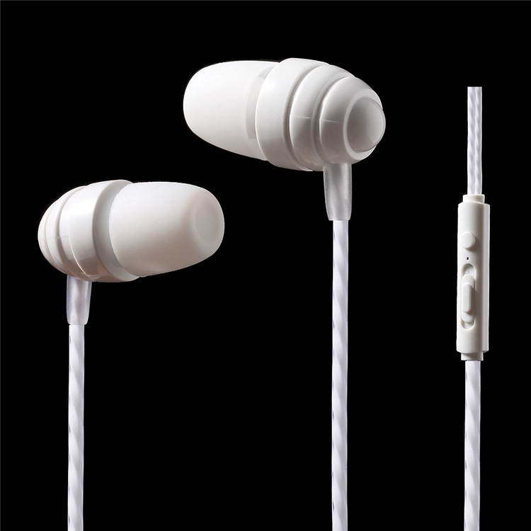 PINZUN EJ-005 3.5mm In-ear Earphone with Mic Volume Control for iPhone Samsung - White-1