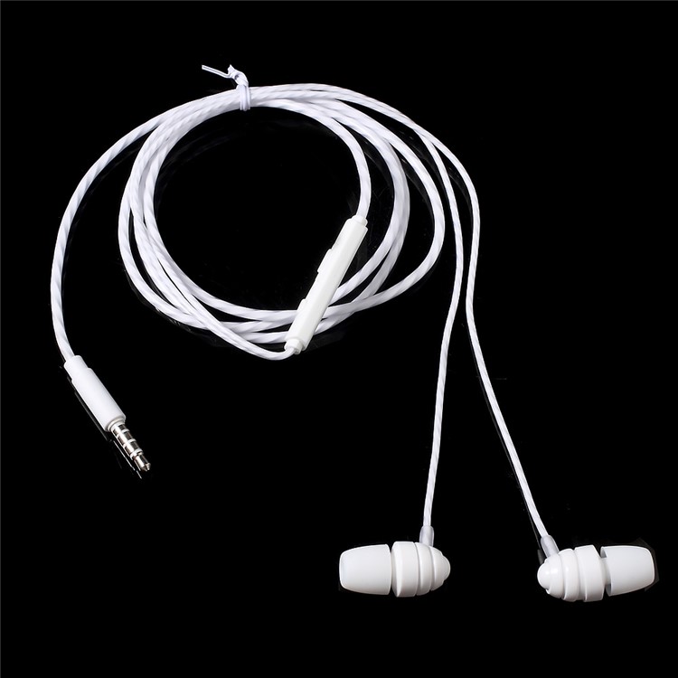 PINZUN EJ-005 3.5mm In-ear Earphone with Mic Volume Control for iPhone Samsung - White-1