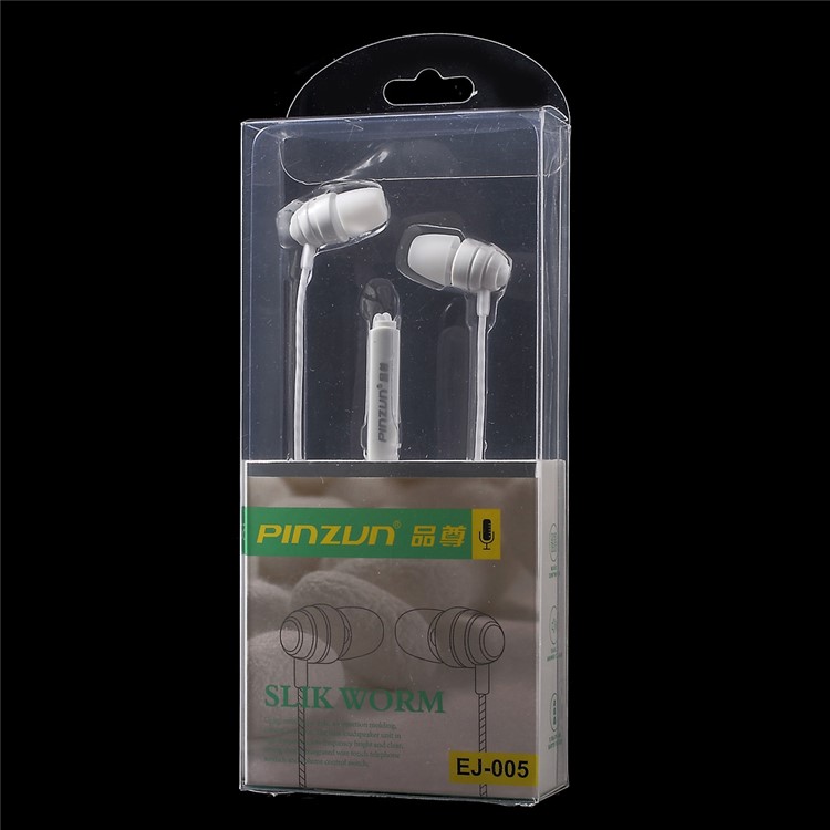PINZUN EJ-005 3.5mm In-ear Earphone with Mic Volume Control for iPhone Samsung - White-1