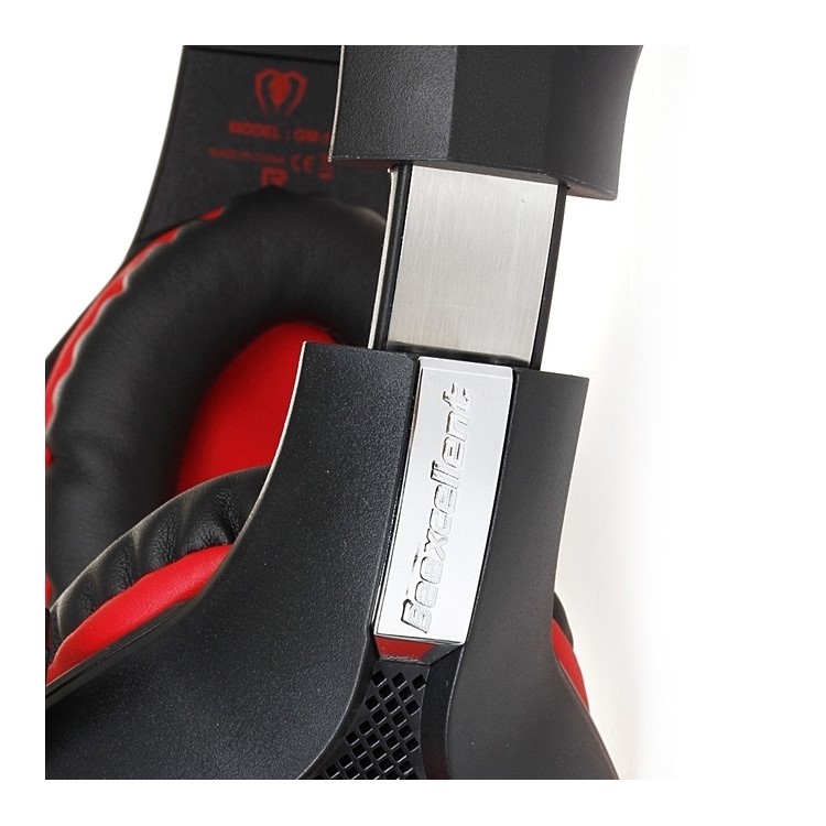 BEEXCELLENT GM-1 3.5mm Over-Ear Gaming Headphone with Mic & LED Light - Red-3
