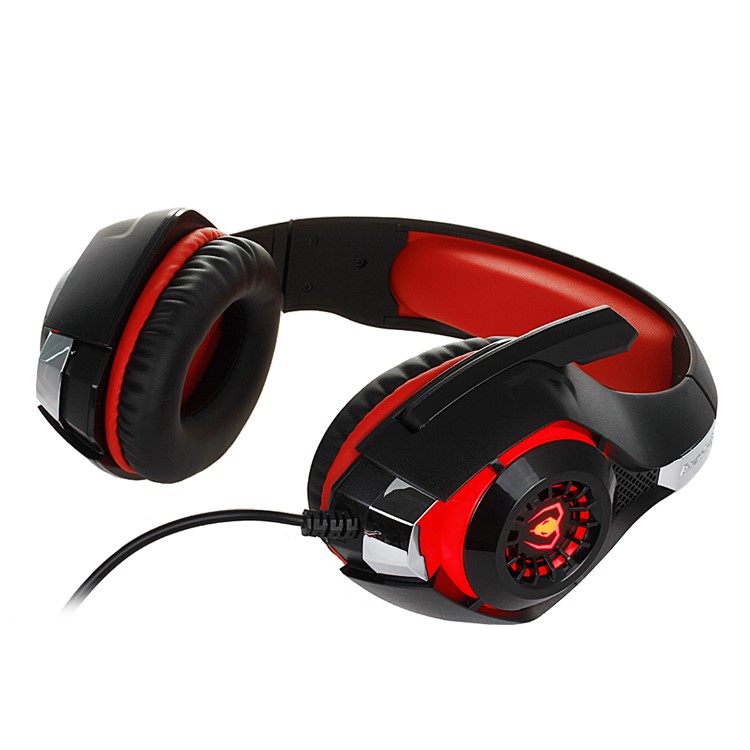 BEEXCELLENT GM-1 3.5mm Over-Ear Gaming Headphone with Mic & LED Light - Red-9