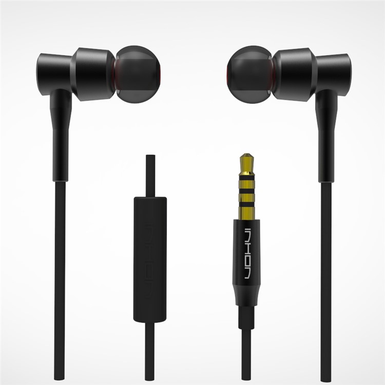 INHON M1 Wired 3.5mm In-ear HiFi Earphone Headphone with Mic for iPhone Samsung etc - Black-1