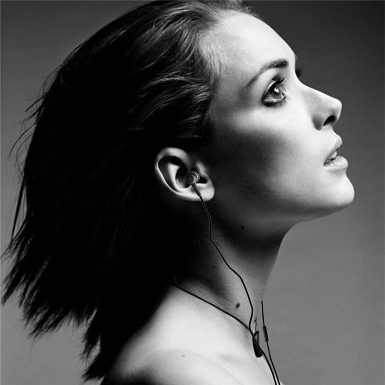 INHON M3 3.5mm Woven HiFi Stereo In-ear Earphone with Mic for iPhone iPad iPod Samsung - Black-2