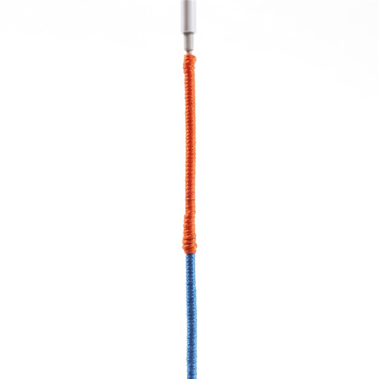 Tribal Braided Cable In-ear 3.5mm Earphone with Mic & Remote Control - Orange / Blue-3