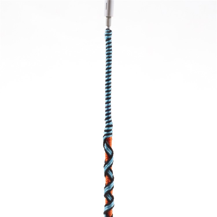 Tribal Braided Cable In-ear 3.5mm Earphone with Mic & Remote Control - Orange / Blue-4
