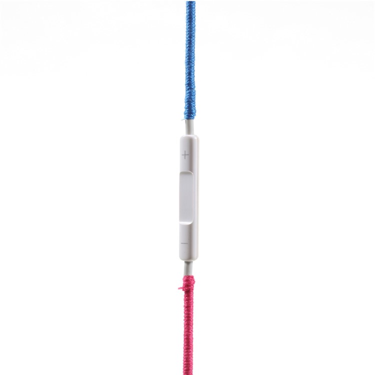 Tribal Braided Cable In-ear 3.5mm Earphone with Mic & Remote Control - Orange / Blue-5