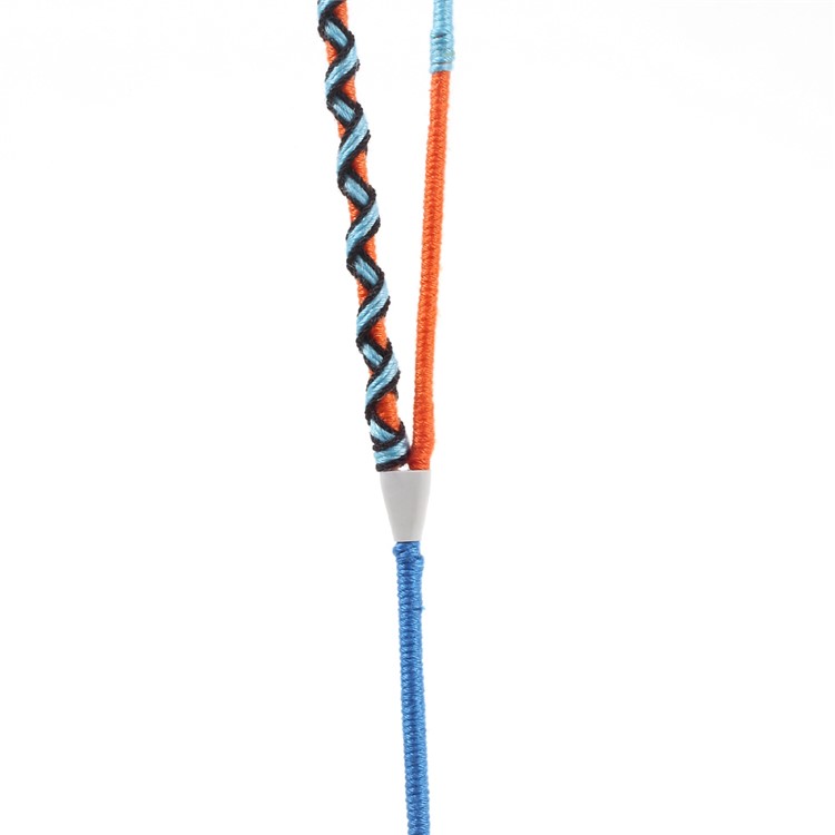 Tribal Braided Cable In-ear 3.5mm Earphone with Mic & Remote Control - Orange / Blue-6