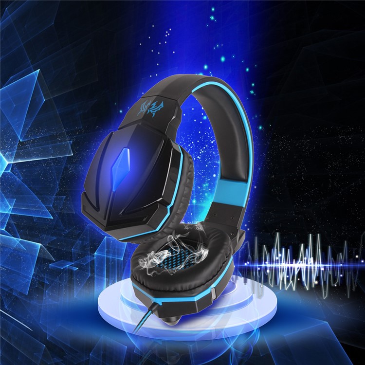 KOTION EACH G4000 Mega Bass Wired Gaming Headset mit Mic - Schwarz / Blau-1