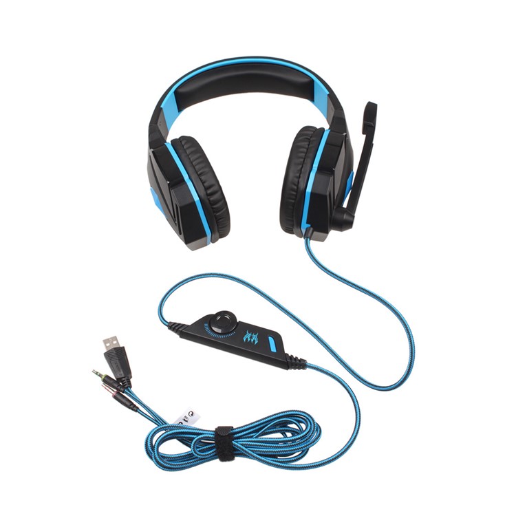 KOTION EACH G4000 Mega Bass Wired Gaming Headset mit Mic - Schwarz / Blau-17