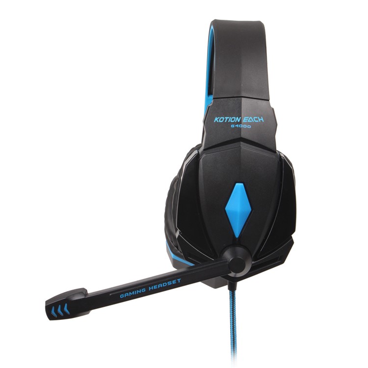 KOTION EACH G4000 Mega Bass Wired Gaming Headset mit Mic - Schwarz / Blau-2