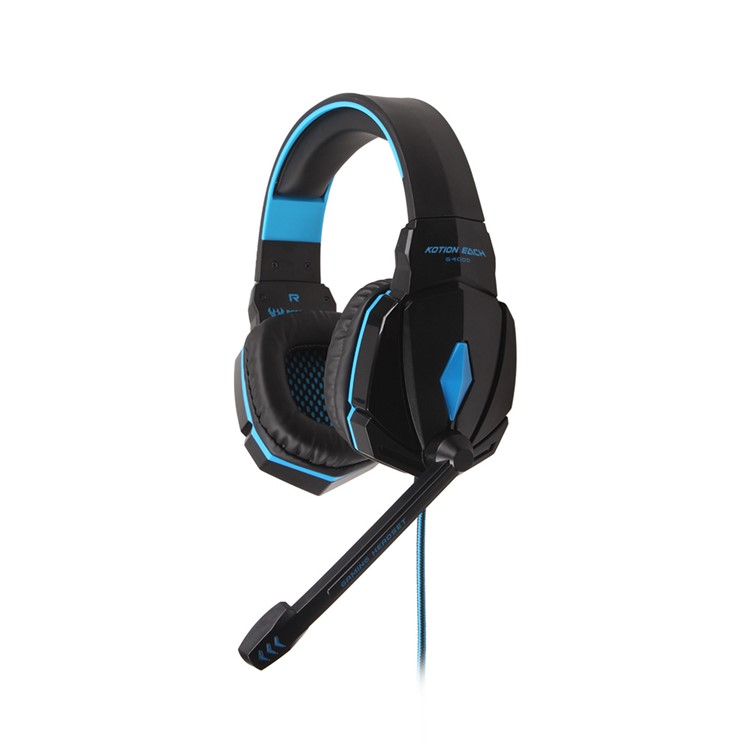 KOTION EACH G4000 Mega Bass Wired Gaming Headset mit Mic - Schwarz / Blau-5