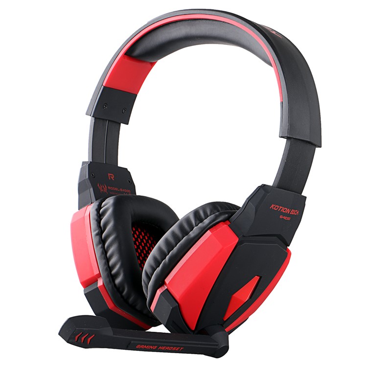 EACH G4000 PC Gaming Stereo Headset Kopfhörer mit Lautstärkeregler Mikrofon - Rot-4