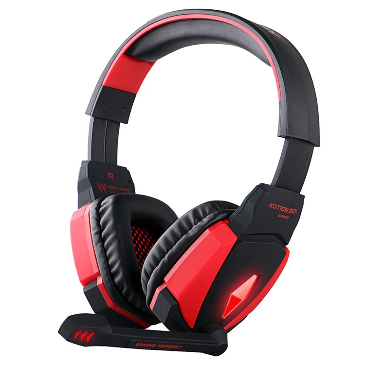 EACH G4000 PC Gaming Stereo Headset Kopfhörer mit Lautstärkeregler Mikrofon - Rot-5