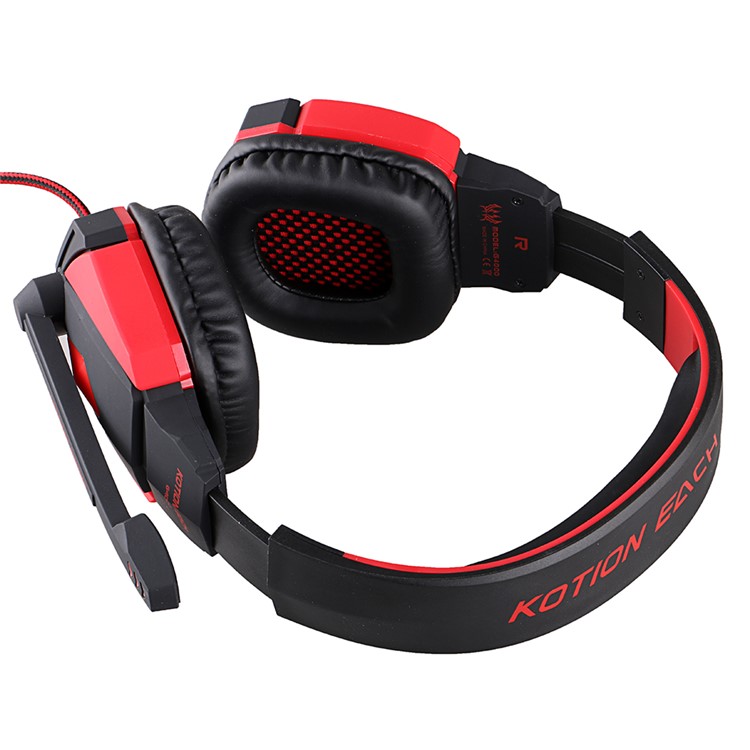 EACH G4000 PC Gaming Stereo Headset Kopfhörer mit Lautstärkeregler Mikrofon - Rot-8