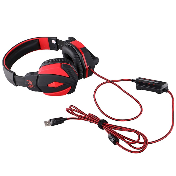 EACH G4000 PC Gaming Stereo Headset Kopfhörer mit Lautstärkeregler Mikrofon - Rot-9