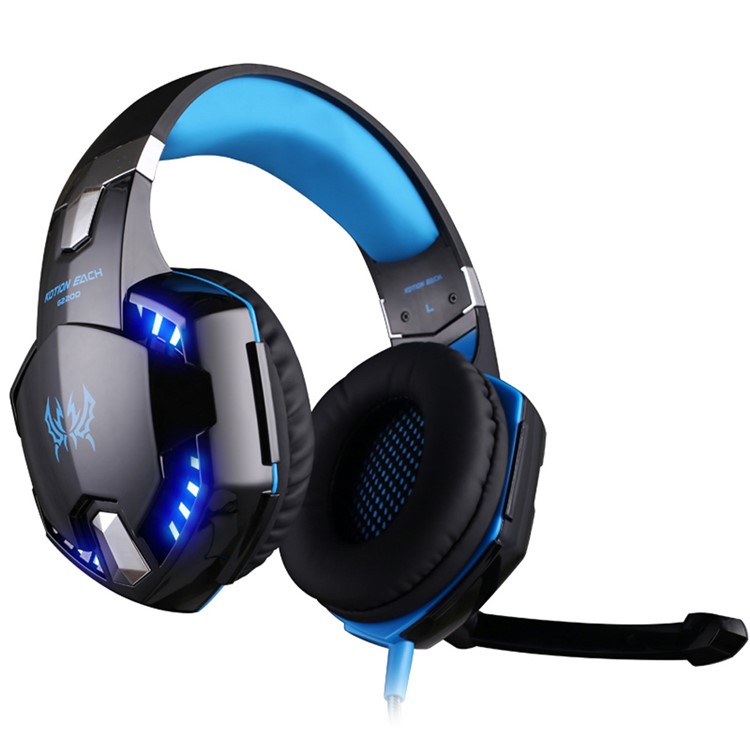 EACH G2200 USB 7.1 Surround Sound Vibration Gaming Headset Kopfhörer mit Mic LED Licht - Schwarz / Blau-5