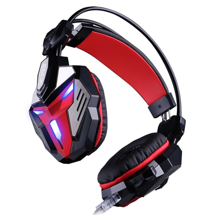 KOTION JEDER G3100 3,5 Mm USB Vibrationsspiel Kopfhörer Mit Mikrofon LED-Licht - Schwarz / Rot-2