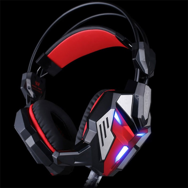 KOTION JEDER G3100 3,5 Mm USB Vibrationsspiel Kopfhörer Mit Mikrofon LED-Licht - Schwarz / Rot-4