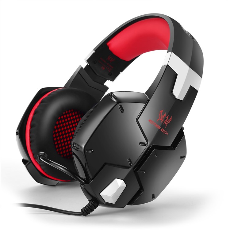 KOTION EACH G1200 3.5mm Spiel Kopfhörer Kopfhörer Stirnband mit Mic für PS4 PC Computer Laptop Smartphone - Rot-2