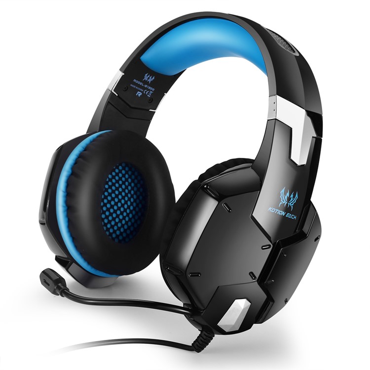 KOTION EACH G1200 3,5 Mm Spiel Headset Stirnband Mit Mikrofon Für PS4 PC Computer Laptop Smartphone - Blau-1