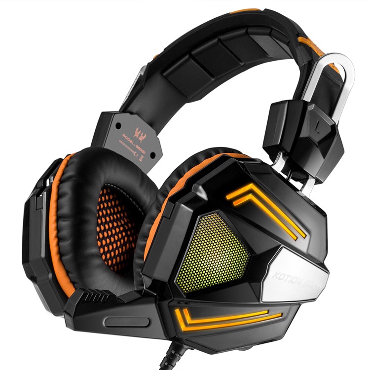 KOTION EACH G5000 3.5mm Stereo Gaming Headset Over-head Bass Headphone with Mic and LED Light - Orange-1