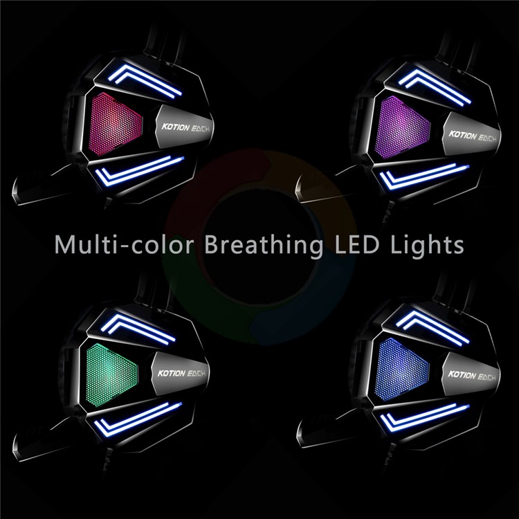 KOTION EACH G5000 3.5mm Stereo Gaming Headset Over-head Bass Headphone with Mic and LED Light - Orange-10
