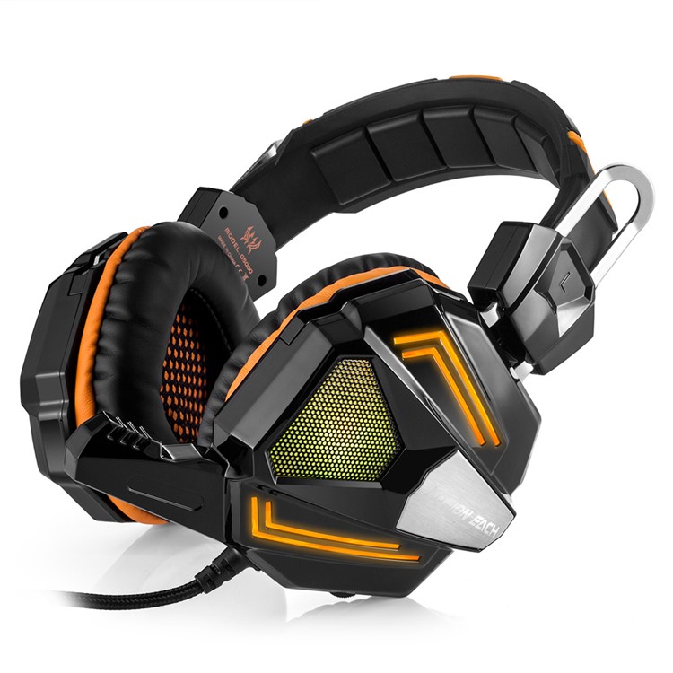 KOTION EACH G5000 3.5mm Stereo Gaming Headset Over-head Bass Headphone with Mic and LED Light - Orange-2