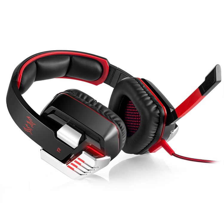 KOTION EACH G8000 3.5mm Gaming Headphone with Microphone & LED Lighting for PC MAC Laptop - Red-3