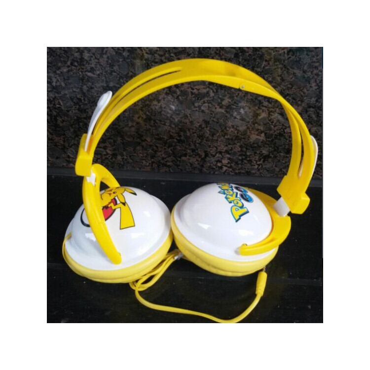 Cute Pikachu Over the Ear Stereo Headphone Headset with Microphone-1