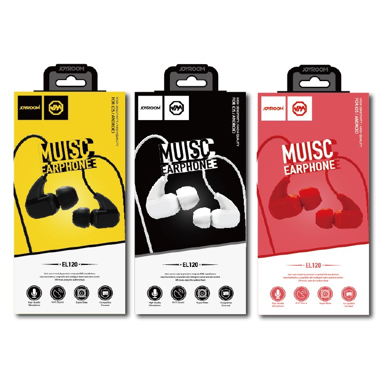 JOYROOM EL120 In-ear 3.5mm Wire HiFi Noise Cancelling Plastic Music Earphone with Mic - Black-7