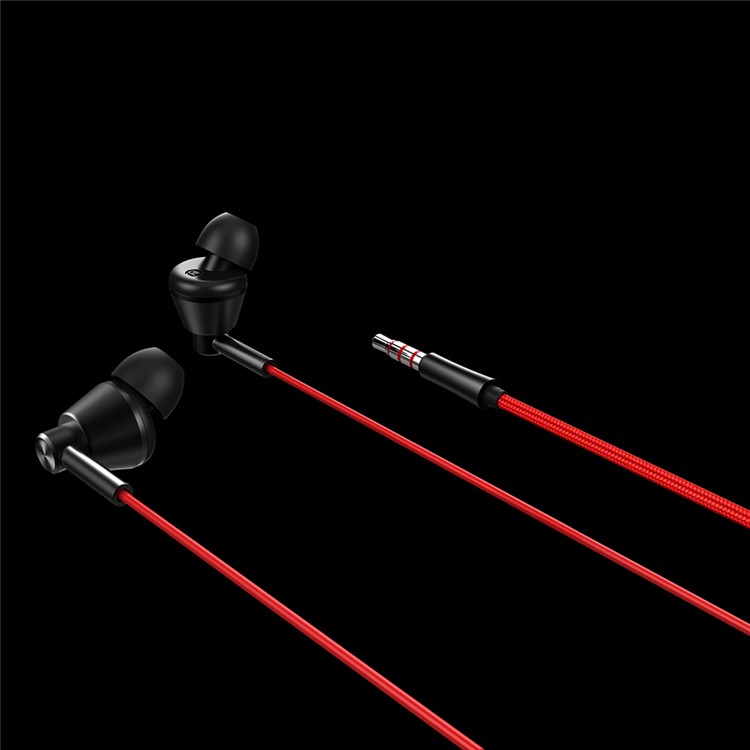 XOOMZ Nylon Woven 3.5mm Wire In-ear Earphone with Mic and Line-in Control - Red-4