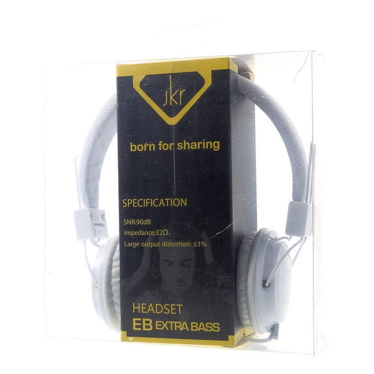 JKR 101 3,5 Mm Verdrahtet Stereo-Headset Kopfhörer Über-Ohr-Kopfhörer Mit Mikrofon (CE-Zertifizierung) - Weiß-8