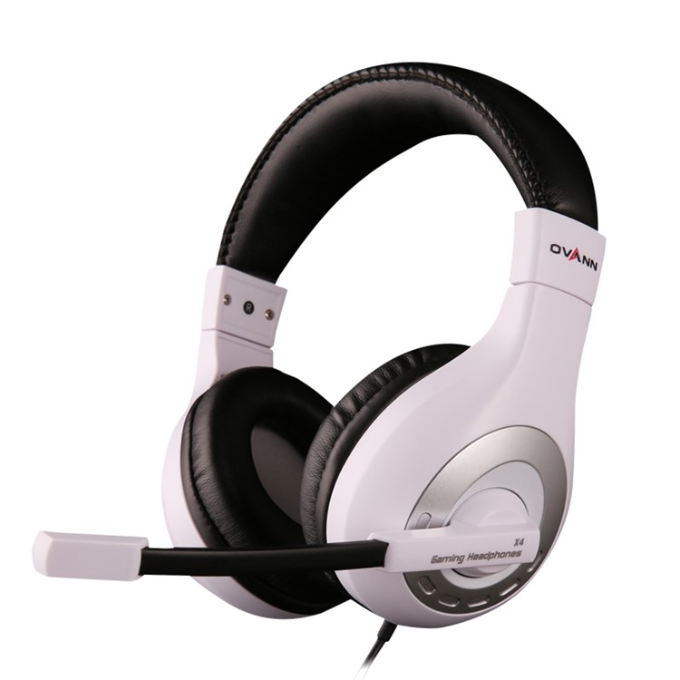 OVANN X4 Professional Gaming Stereo Bass Headset 3.5mm Plug Wired Headphone with Mic - Silver / White-1