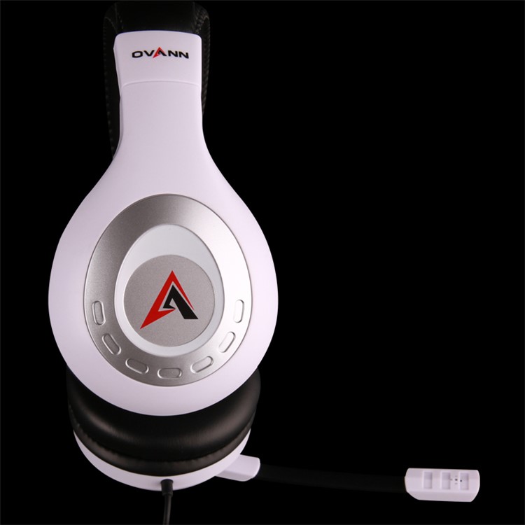OVANN X4 Professional Gaming Stereo Bass Headset 3.5mm Plug Wired Headphone with Mic - Silver / White-2
